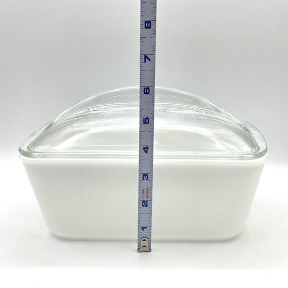 Westinghouse Milk Glass Refrigerator Baking Dish Loaf Pan With Lid Vintage 9"x5" - Picture 7 of 9